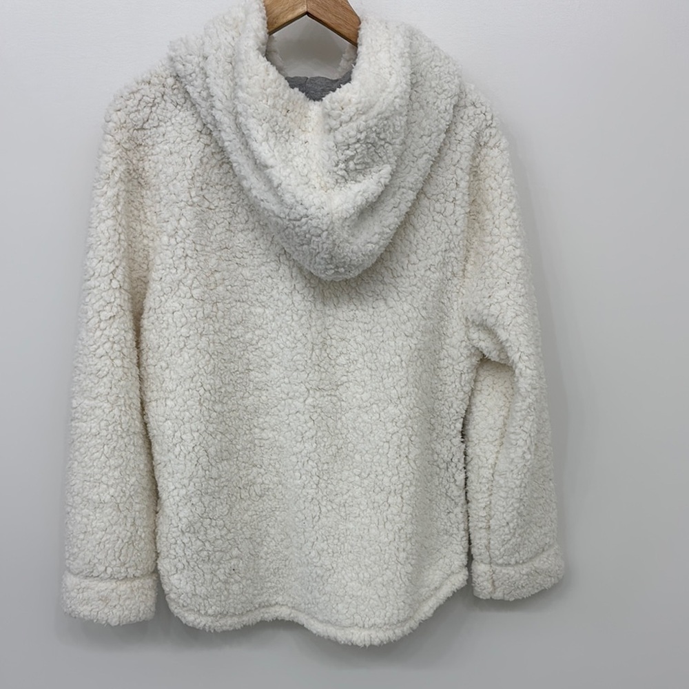 NWT Dylan Snow Angel Cozy Ivory Sherpa Pullover Hoodie - Picture 6 of 7